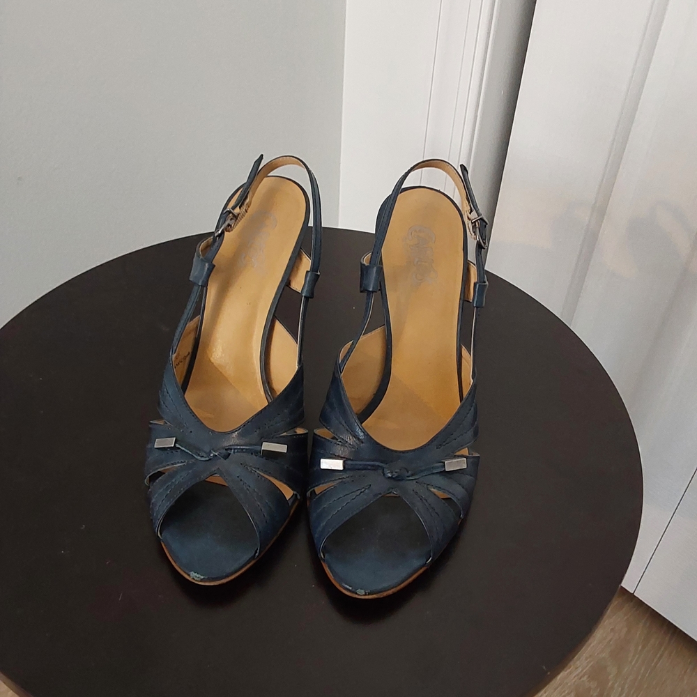 Carlos Santana Navy Slingback Heels